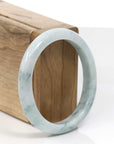 Baikalla Jewelry Jadeite Jade Bangle Bracelet Natural Burmese Blue-green Jadeite Jade Oval Bangle Bracelet (56.19mm)