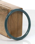 Baikalla Jewelry Jadeite Jade Bangle Bracelet " Petite" Natural Guatemalan Blue Jadeite Jade Bangle Bracelet (57.96 mm)