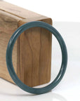 Baikalla Jewelry Jadeite Jade Bangle Bracelet " Petite" Natural Guatemalan Blue Jadeite Jade Bangle Bracelet (57.96 mm)