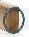 Baikalla Jewelry Jadeite Jade Bangle Bracelet " Petite" Natural Guatemalan Blue Jadeite Jade Bangle Bracelet (57.96 mm)