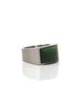 Baikalla Jewelry Jade Ring Copy of Baikalla™ "Signature Signet" Sterling Silver Real Green Nephrite Jade Classic Men's Ring