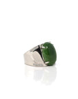 Baikalla Jewelry Jade Ring Copy of Copy of Copy of Baikalla™ "Signature Signet" Sterling Silver Real Green Nephrite Jade Classic Men's Ring