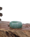 Baikalla Jewelry Jadeite Jade Bangle Bracelet Copy of Genuine Burmese Blue-green Jadeite Jade Men's Band Ring