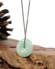 Baikalla Jewelry Jade Pendant Necklace Copy of Baikalla "Good Luck Button" Necklace Green and Lavender Jadeite Jade Lucky Ping An Kou Necklace