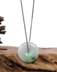 Baikalla Jewelry Jade Pendant Necklace Baikalla "Good Luck Button" Necklace Green and Lavender Jadeite Jade Lucky Ping An Kou Necklace