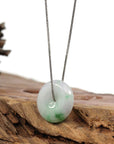Baikalla Jewelry Jade Pendant Necklace Copy of Copy of Baikalla "Good Luck Button" Necklace Green and Lavender Jadeite Jade Lucky Ping An Kou Necklace
