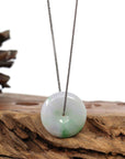 Baikalla Jewelry Jade Pendant Necklace Copy of Copy of Baikalla "Good Luck Button" Necklace Green and Lavender Jadeite Jade Lucky Ping An Kou Necklace