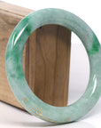 Baikalla 18k Inlay Rich Green Jadeite Jade Bangle Bracelet (59mm)