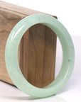 Baikalla Icy Light Apple-Green W/ Wuji Jadeite Jade Bangle Bracelet (58.6mm)