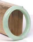 Baikalla Icy Light Apple-Green W/ Wuji Jadeite Jade Bangle Bracelet (58.6mm)