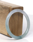 Baikalla Icy Blue-Green Jadeite Jade Petite Full Round Bangle Bracelet (53.3mm)