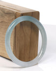 Baikalla Icy Blue-Green Jadeite Jade Petite Full Round Bangle Bracelet (53.3mm)