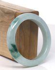 Baikalla Light Icy Rich Green Flower Jadeite Jade Bangle Bracelet (53.6mm)