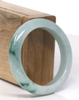 Baikalla Light Icy Rich Green Flower Jadeite Jade Bangle Bracelet (53.6mm)