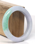 Baikalla Lavender with Vibrant Green Jadeite Jade Bangle Bracelet (55.7mm)