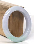 Baikalla Lavender with Vibrant Green Jadeite Jade Bangle Bracelet (55.7mm)