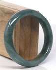Baikalla Deep Oil-Green Jade Bangle Bracelet (59.7mm)