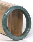 Baikalla Deep Oil-Green Jade Bangle Bracelet (59.7mm)