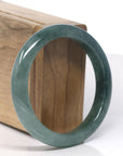 Baikalla Icy Deep Green Jadeite Jade Bangle Bracelet (56.7mm)