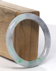 Baikalla Light Icy Green with WuJi Specks Jadeite Jade Bangle Bracelet (53.5mm)