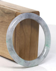 Baikalla Light Icy Green with WuJi Specks Jadeite Jade Bangle Bracelet (53.5mm)