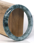Baikalla Blue-Green Flower Jadeite Jade Bangle Bracelet (61.7mm)