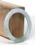 Baikalla Icy Soft Oil Green Jadeite Jade Bangle Bracelet (52mm)