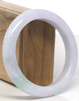 Baikalla Icy Light Lavender & Green Jadeite Jade Bangle Bracelet (61mm)