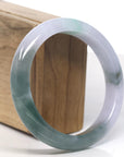 Baikalla Light Icy Lavender & Forest Green Jade Bangle Bracelet (60.2mm)