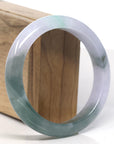 Baikalla Light Icy Lavender & Forest Green Jade Bangle Bracelet (60.2mm)