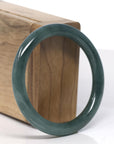 Baikalla Deep Oil-Green Jadeite Jade Bangle Bracelet (55.6mm)