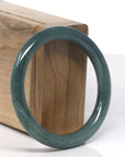 Baikalla Deep Oil-Green Jadeite Jade Bangle Bracelet (55.6mm)