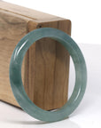 Baikalla Icy Oil Green Jadeite Jade Bangle Bracelet (53.3mm)