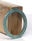 Baikalla Icy Oil Green Jadeite Jade Bangle Bracelet (53.3mm)
