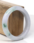 Baikalla Light Icy Lavender Blue Green Flower Jade Bangle Bracelet (55.8mm)