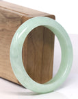 Baikalla Light Green-Apple Jadeite Jade Bangle Bracelet (54.7mm)