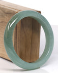 Baikalla Oil Green with Hazel Jadeite Jade Bangle Bracelet (58.4mm)