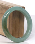 Baikalla Oil Green with Hazel Jadeite Jade Bangle Bracelet (58.4mm)