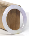 Baikalla White-Lavender Jadeite Jade Bangle Bracelet (54.6mm)
