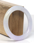 Baikalla White-Lavender Jadeite Jade Bangle Bracelet (54.6mm)