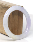 Baikalla White-Lavender Jadeite Jade Bangle Bracelet (54.6mm)