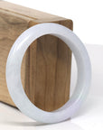 Baikalla White-Lavender Jadeite Jade Bangle Bracelet (55mm)