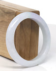 Baikalla White-Lavender Jadeite Jade Bangle Bracelet (55mm)