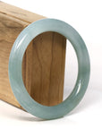 Baikalla Jewelry Jadeite Jade Bangle Bracelet Natural Burmese Icy Oil Green Jadeite Jade Traditional Full Round Bangle Bracelet (56.66mm)