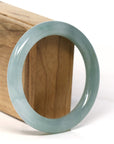 Baikalla Jewelry Jadeite Jade Bangle Bracelet Natural Burmese Icy Oil Green Jadeite Jade Traditional Full Round Bangle Bracelet (56.66mm)