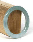 Baikalla Jewelry Jadeite Jade Bangle Bracelet Natural Burmese Icy Oil Green Jadeite Jade Traditional Full Round Bangle Bracelet (56.66mm)