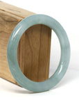 Baikalla Jewelry Jadeite Jade Bangle Bracelet Natural Burmese Icy Oil Green Jadeite Jade Traditional Full Round Bangle Bracelet (56.66mm)