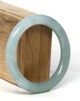 Baikalla Jewelry Jadeite Jade Bangle Bracelet Natural Burmese Icy Oil Green Jadeite Jade Traditional Full Round Bangle Bracelet (56.66mm)