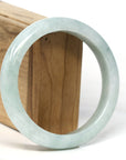 Baikalla Jewelry Jadeite Jade Bangle Bracelet Baikalla "Half Round" Light Green Jadeite Jade Bangle Bracelet (62.28 mm)