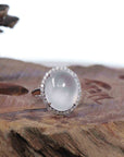 Baikalla Jewelry Jadeite Engagement Ring Copy of Copy of 18k White Gold Natural Ice Jadeite Jade Engagement Ring With Diamonds